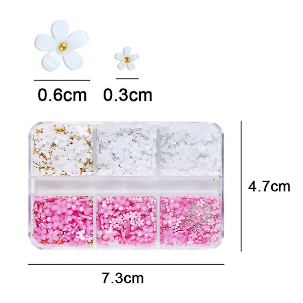 3D Blomsternageldekorationer för Naglar