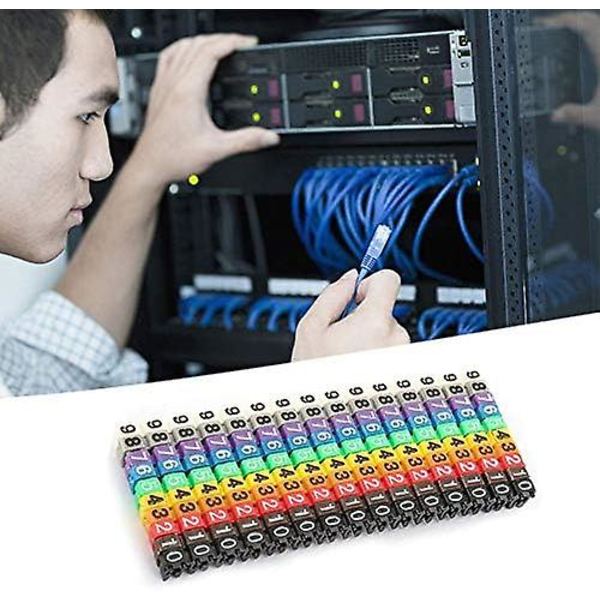 Digitale nummerrør Trådnummermerke Rør Fargerik kabelmarkør (150 stk Kcm-1,5 mm 1,5 mm)