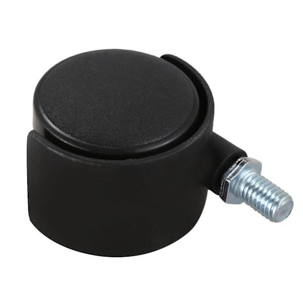 Plast Swivel Caster 8mm Skruvstam 1.5-tums Dia Hjul 4 st Svart
