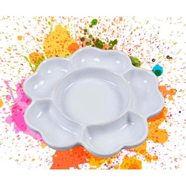 Porselenspalett Keramisk blandeskål Blomstermalingspalett Akvarellmaling Blandepalettbrett