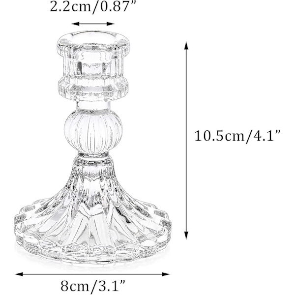 Krystalglas Lysestager Sæt med 4 Dekorative Lysestager i Klart Glas