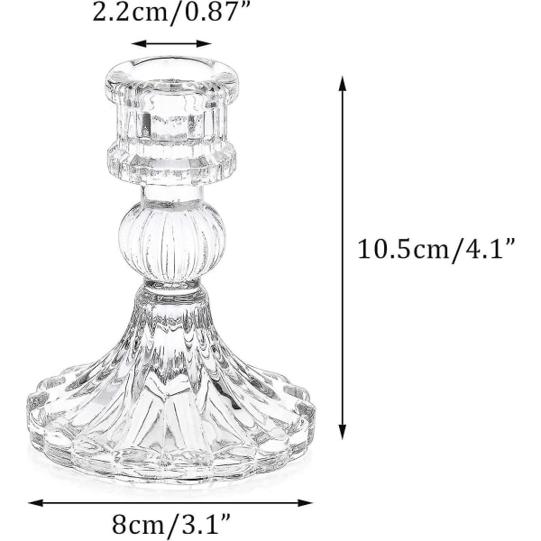 Ljusstakar av kristallglas Set med 4 dekorativa ljusstakar av klart glas