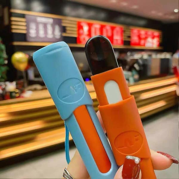 Anti-tabt hårdt etui til e-cigaret, magnetisk flipcover med snor til Relx 4/5 generation White