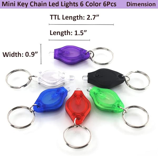 6 kpl Mini LED-avaimenperälamppua