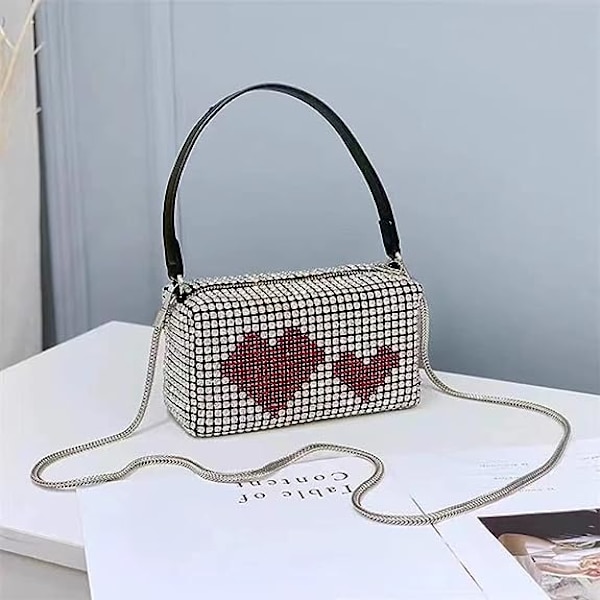Krystalkrydsposer til kvinder Rhinestone aftenpung til kvinder Rhinestone tasker med kæde bryllup til gallafest