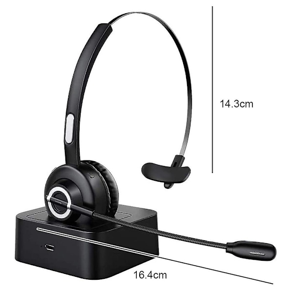 Bn-tecknet Bluetooth-headset med mikrofon, PC-headset med AI-brusreducering, K
