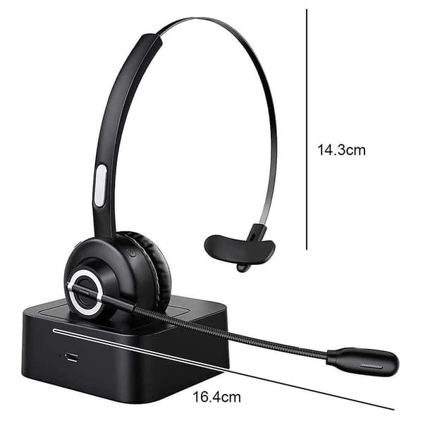 Bn-tecknet Bluetooth-headset med mikrofon, pc-headset med AI-støjreduktion, K