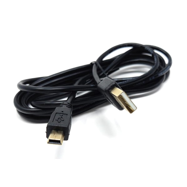 2m, Mini USB til USB 24AWG 2.0 Hi-Speed 2.0 A-han til Mini-B 5-polet kabel Strøm & Data ledning (6,5ft, Sort Guld stik)