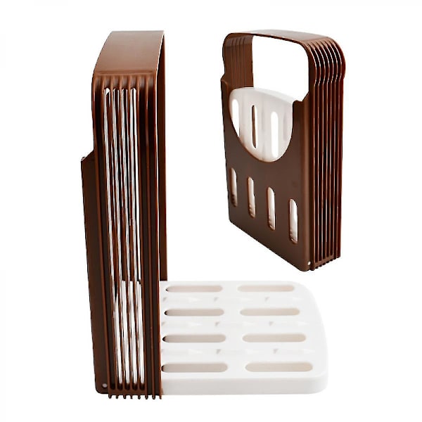 Foldbar Brødskæreskive Brødskærer Guide, Kompakt Sandwich Bagel Loaf Slicer & 4 Tykkelse Justerbar Plastik Husholdning Toast B91