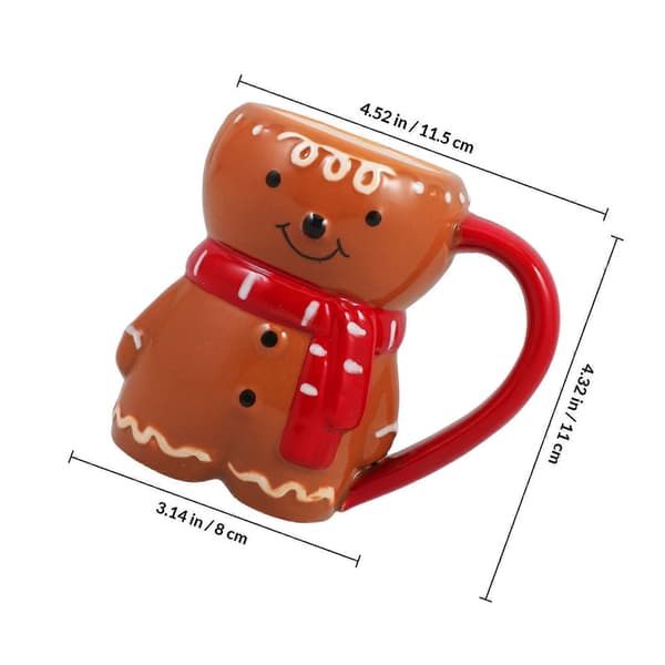 Keramisk pepparkakskaffekopp för mjölk Ljusbrun julmugg