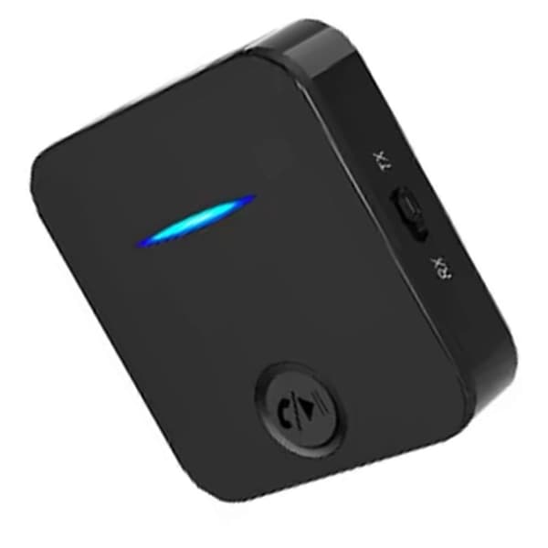 Bluetooth 5.0 mottaker sender 3,5 mm Aux Jack Stereo Håndfri Lyd Musikkadapter med mikrofon Black