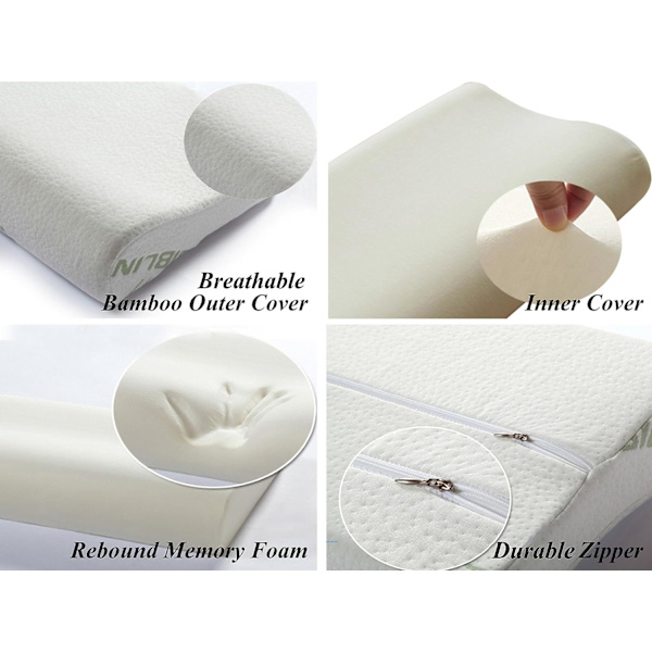 Contour Memory Foam Pude - Cervical Ortopædisk Dyb Søvn Nakkepude（55*35*11cm）