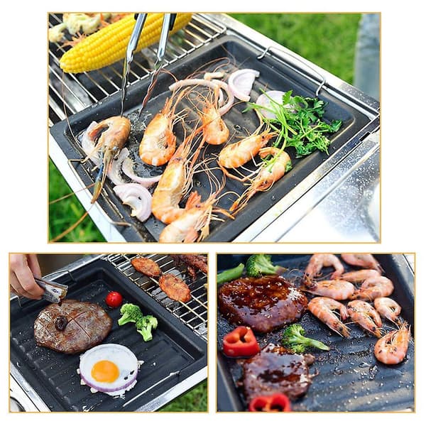 Rustfrit grillplade i rustfrit stål, non-stick stegepande til grill