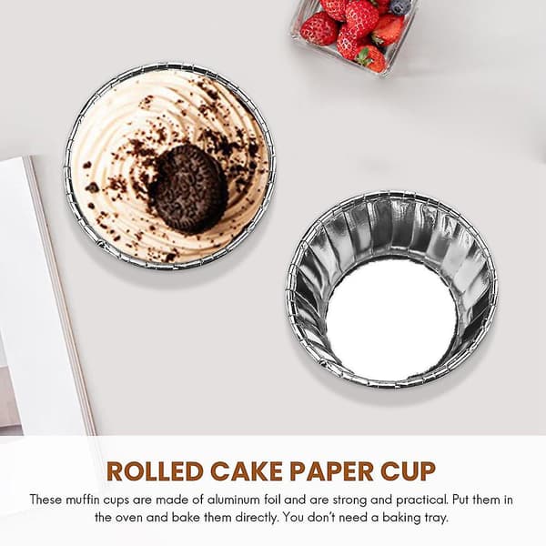50 stk. aluminiumsfolie cupcakeforme engangs muffinforme bageforme aluminium cupcake tip pande rame