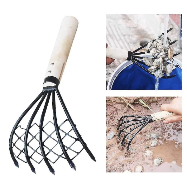 Klamgrävare, Klamraka, Klam, Med Nät, Kloraka, Handräfs för att Gräva Havsmat, Klam, Strand
