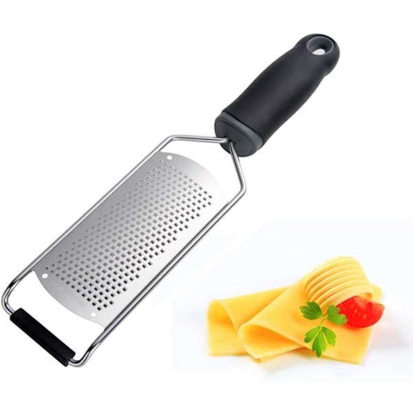 Rustfrit Stål Oste Rivjern med Ergonomisk Håndtag, Hånd Rivjern til Revet Ost, Ingefær, Citron, Citrus, Hvidløg, Gulerødder