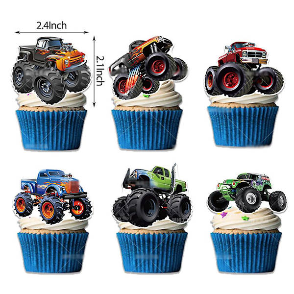 Monster Jam Maximum Game Tema Födelsedagsfest Dekoration Set Inkluderar Banner Ballonger Kits Tårta Cupcake Toppers