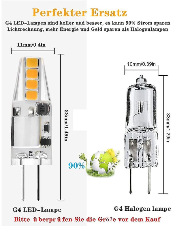 5-pack G4 LED-lampor, Varmvit 3000k Ej Dimbar AC/DC 12V 8 LED