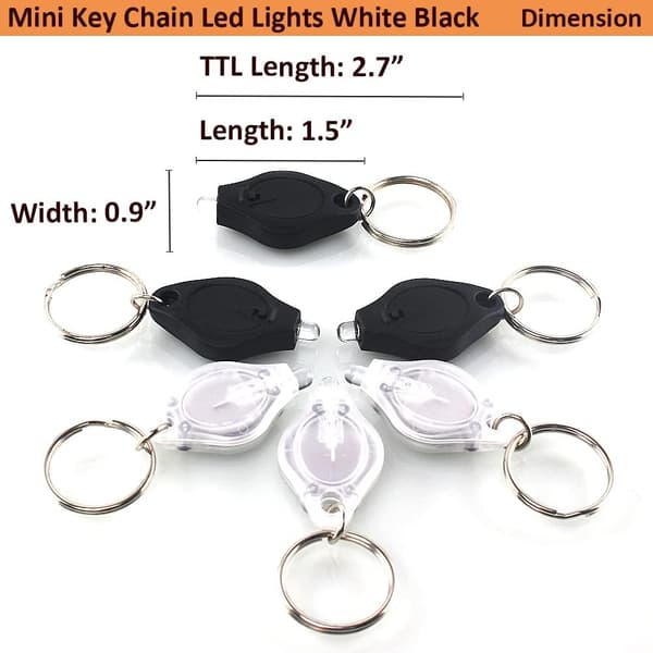 6 stk. Mini LED Nøglering Lommelygte