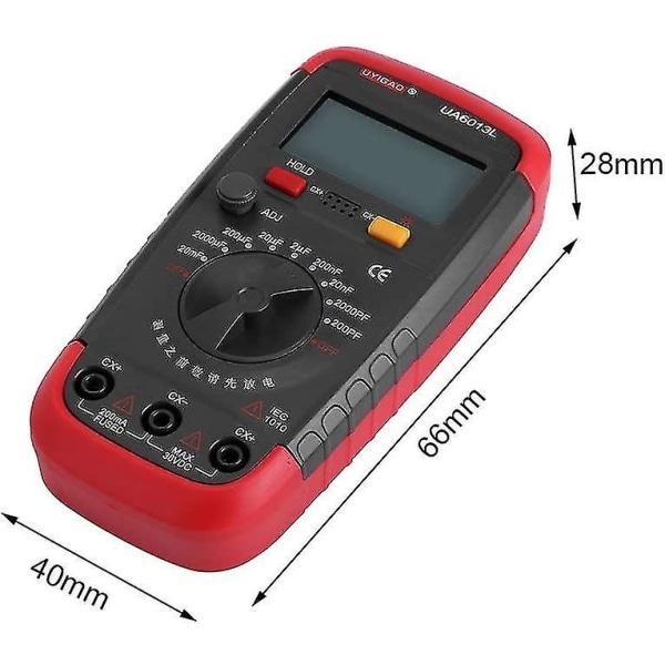 Digital Capacitance Meter, Pro Capacitor Tester 0.1pf - 20000uf med LCD-baggrundsbelysning Max 1999