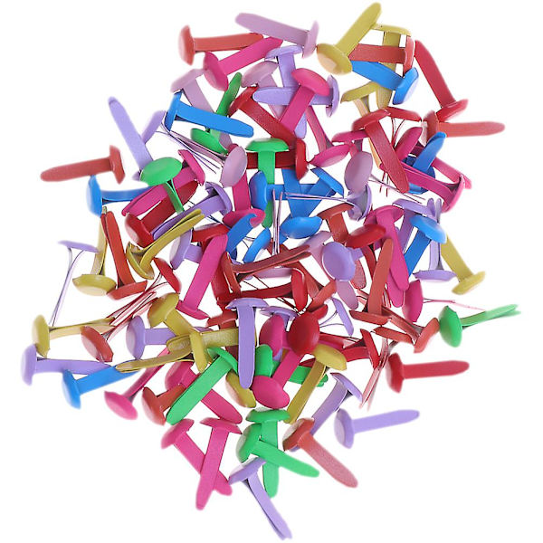 300 st Multifärgade Splitt Stift Metall Brad Fästen Mini Brads Runda Brads