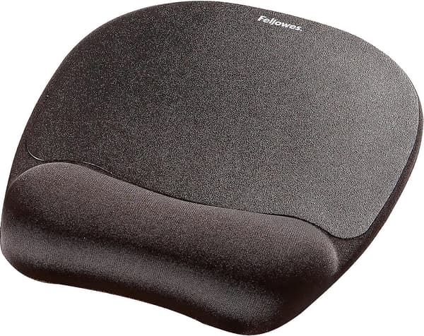 Memory Foam optisk venlig musemåtte med håndledsstøtte, sort og Memory Foam tastatur håndledsstøtte - sort