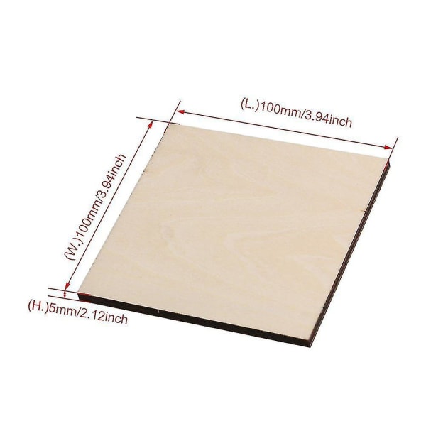 10 stk 10x10x0,5 cm Træplader Craft Basswood Board til gør-det-selv-modelfremstilling