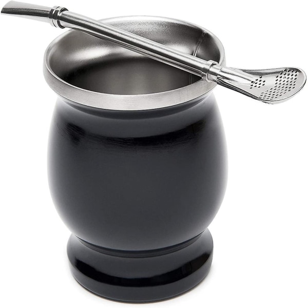 Dobbelvegget Mate-te sett Kaffe Vann Mate Tekopp Med Skje