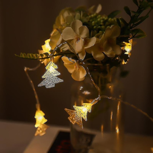 Juletrelys modellering Dekorative lysstreng full av stjerner Neonlysfestival Utendørs Led smålys juletre (1 stk, varmhvit)