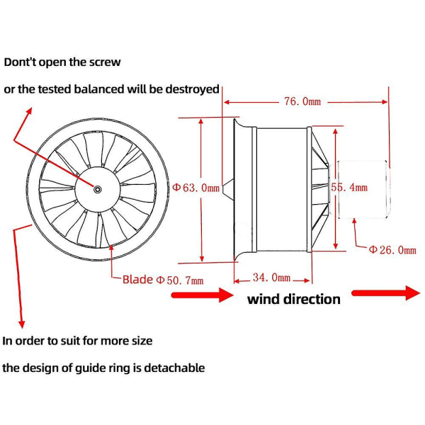 Edf 50mm 4900kv 11 Blades Rc Fan Propr Med Børsteløs Til Rc Jet Plane Dr Reservedel