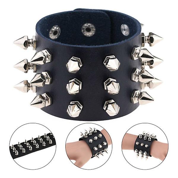 Punk stil armbånd alternativ armbånd tre rad cuspidal spiker armbånd