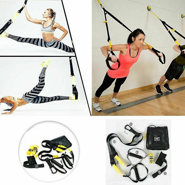 Dhrs Suspension Trainer Kit, Den lättaste och minsta Suspension Trainer - Perfekt för resor och inomhus/utomhusträning (svart)