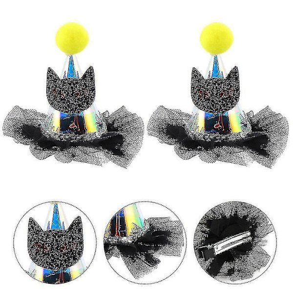 8x8cm Unisex Hårnålar, Klor & Klämmor 2st Halloween Blinkande Hårklämmor Hatt Spänne Cosplay Kostym