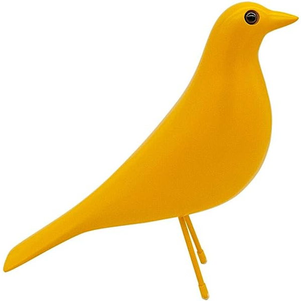 Hemdekor i mitten av århundradet, husfågel, prydnad för kontor och hem, duvfigur för skrivbord, konstduvegåvor, replikskulptur (gul)