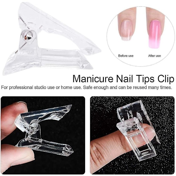10 st Nageltipsklämmor, Nageltipsformklämmor, Nagelklämmor för Polybyggnad, Polygel Snabbbyggnad, Fingerförlängning, Plastbyggare, Nagelkonst DIY Man