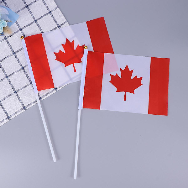 50 st Canadian Flag Små Internationella Flaggor Kanada Stick Flagga Länderflaggor På Sticka