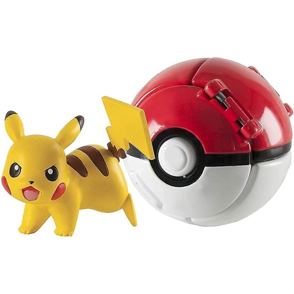 Jusch Battle Action -figuurit Pokeball-pallopakkauksella, lasten lelusetti Mini Pokemoneja Action -figuureja (4 kpl)