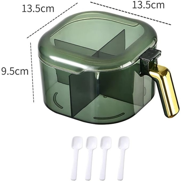 Maustesäilytyslaatikko piknik-grilliä varten lusikoilla Mausteteline Keittiötarvikkeet Maustepullo ja lusikka ruoanlaittoon Maustepurkki (läpinäkyvä)