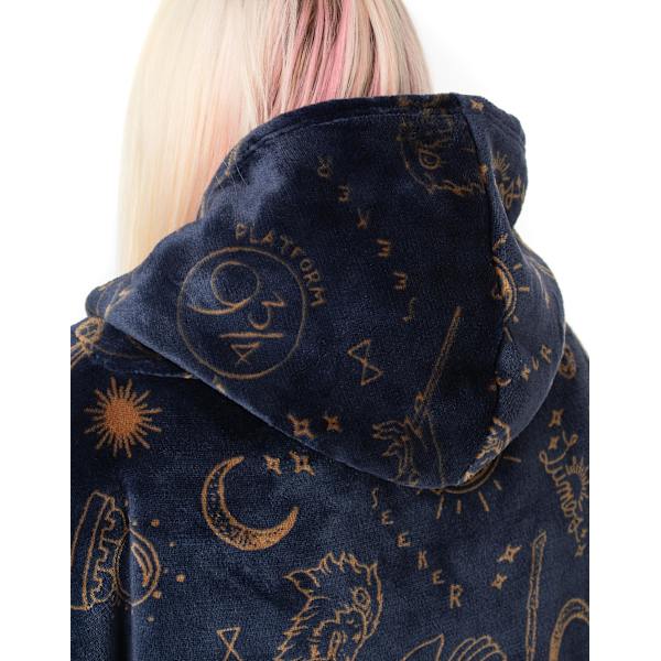 Harry Potter Unisex Tæppe Hættetrøje Blå Broderet Logo