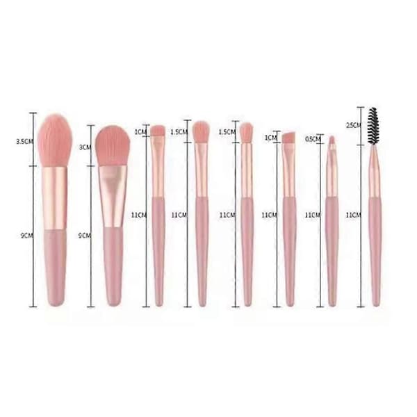 8 sminkborstar set puderrouge ögonskuggsborstar kit R4N6 blue 8pcs