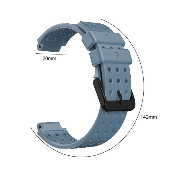 Klokkebånd, mykt silikon 20 mm, skifte av urrem til håndleddsrem Kompatibel Garmin Approach S20/kompatibel forløper 220 230 235 630 6