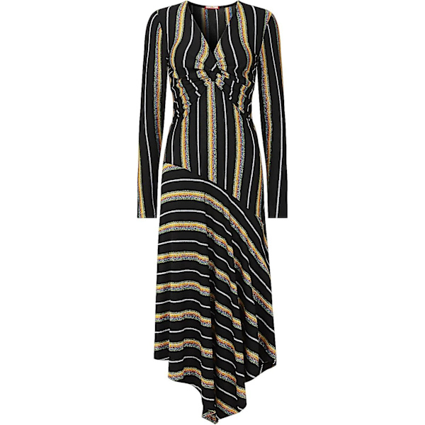 Joe Browns Kvinders Asymmetrisk Diagonal Stribet V-Hals Kjole