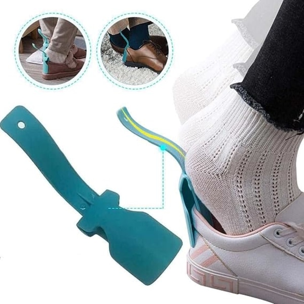 Lazy Shoes Hjälpare, Sock Sl ider Handled Sko Horn Sko Lyft Hjälpare Lätt på & Av för Seniorer Äldre Handikappade Plast Sko Sko passar alla skor(Vit)
