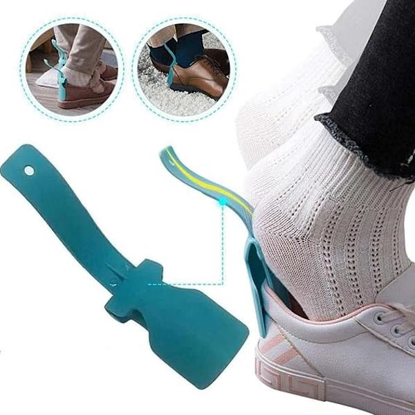 Lazy Shoes Hjælper, Strømpe Sl ider Håndteret Sko Horn Sko Løftehjælper Nemt på & Off til Seniorer Ældre Handicappede Plast Sko Horn Passer Til Alle Sko (Pink)