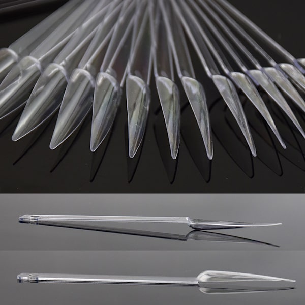 Visningstips, blanke prøvebilder/displayer med tips i plexiglass