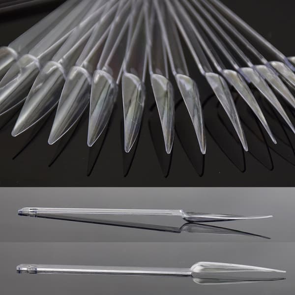 Visningstips, glansiga provbilder/displayer med tips i plexiglas