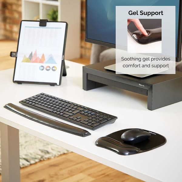 Musematte med håndleddsstøtte - Krystallgel musematte med sklisikker gummibase - Ergonomisk musematte for datamaskin, bærbar PC, hjemmekontor