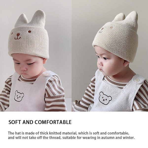 Söt karaktärsbeanie för pojkar och flickor, stickad mössa för höst och vinter, daglig gåva