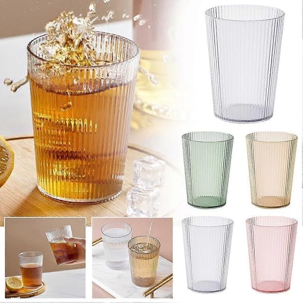 Transparent Enkel Mugg Enkel Vattenkopp För Par Tandborstning 380ml Hem W4G3 pink 380ml