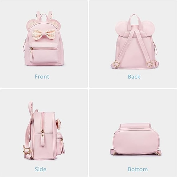 Flickor ryggsäck söta musöron rosett mini flicka ryggsäck damer liten ryggsäck småbarn ryggsäck flickor söta accessoarer liten resväska skolväska